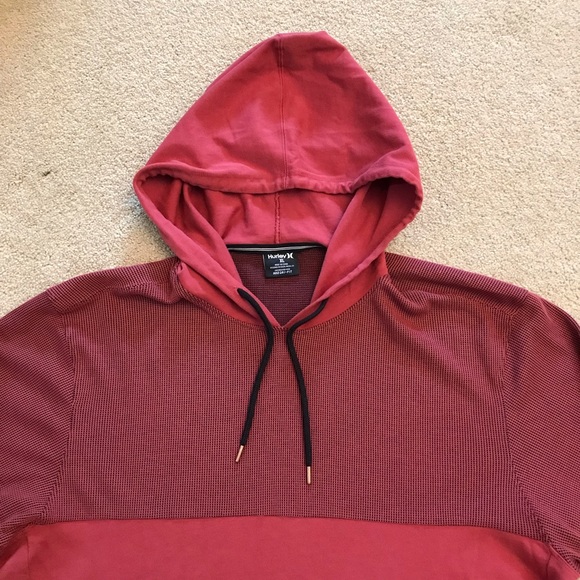 Hurley Nike Dri Fit Hoodie Sweatshirt Mens XL Extra Large Rust Red Pullover - Picture 6 of 12